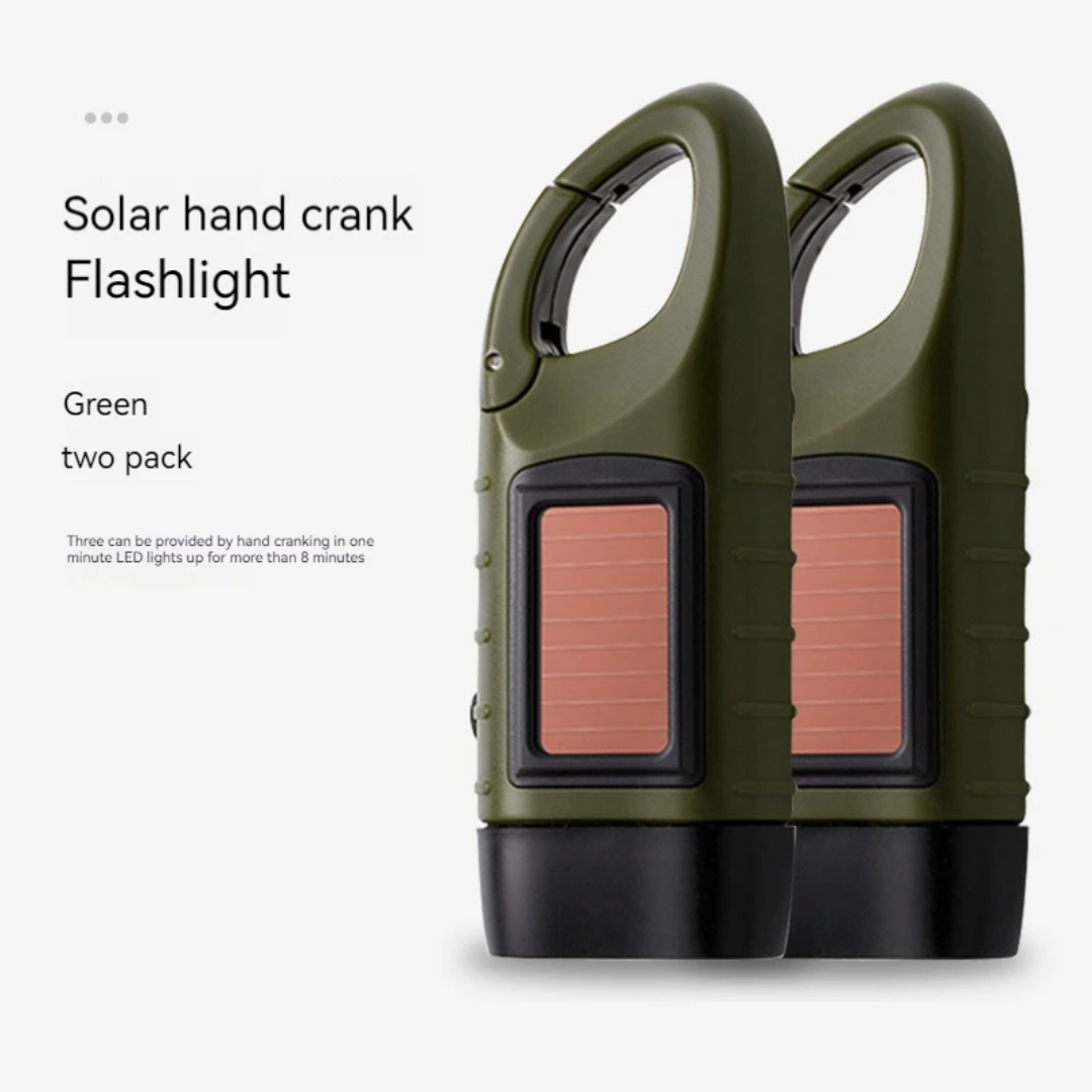Solar Rechargeable Emergency Torch – Compact Clip-On Camping & Blackout Light
