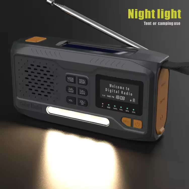 Solar Hand Crank Emergency Radio – Bluetooth, DAB+/FM, 4000mAh Power Bank, LED Torch & SOS Alarm - PrepPro Australia