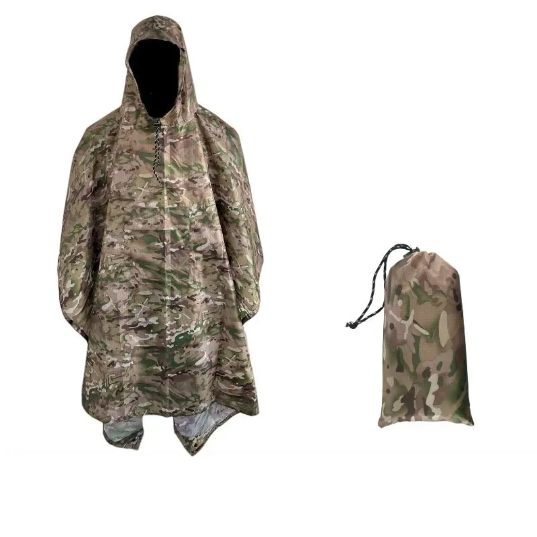 PrepPro Tactical Rain Poncho – Camouflage Waterproof Survival Cover