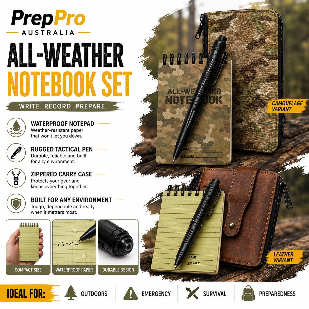 All‑Weather Notebook Kit – Write Anywhere in Any Conditions | PrepPro