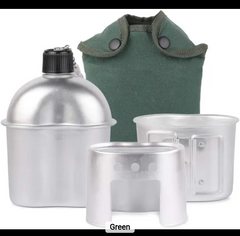 PrepPro 4-Piece Aluminum Canteen Cook Set – 1L Canteen + 600ml Cup + Wood Stove + Carry Bag - PrepPro Australia