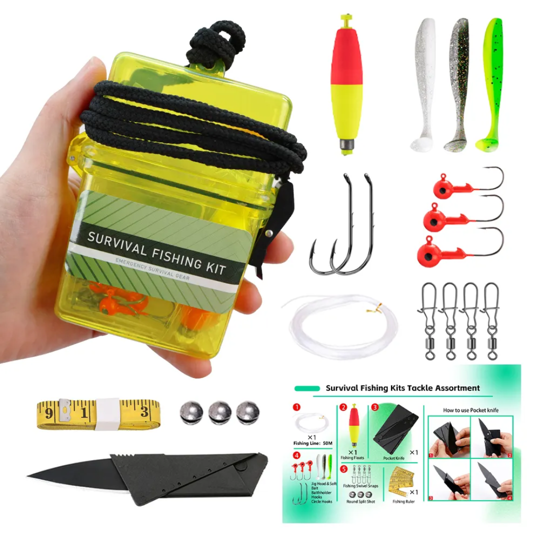 Survival Fishing Kit – Waterproof Pocket Case (All-in-One Set)