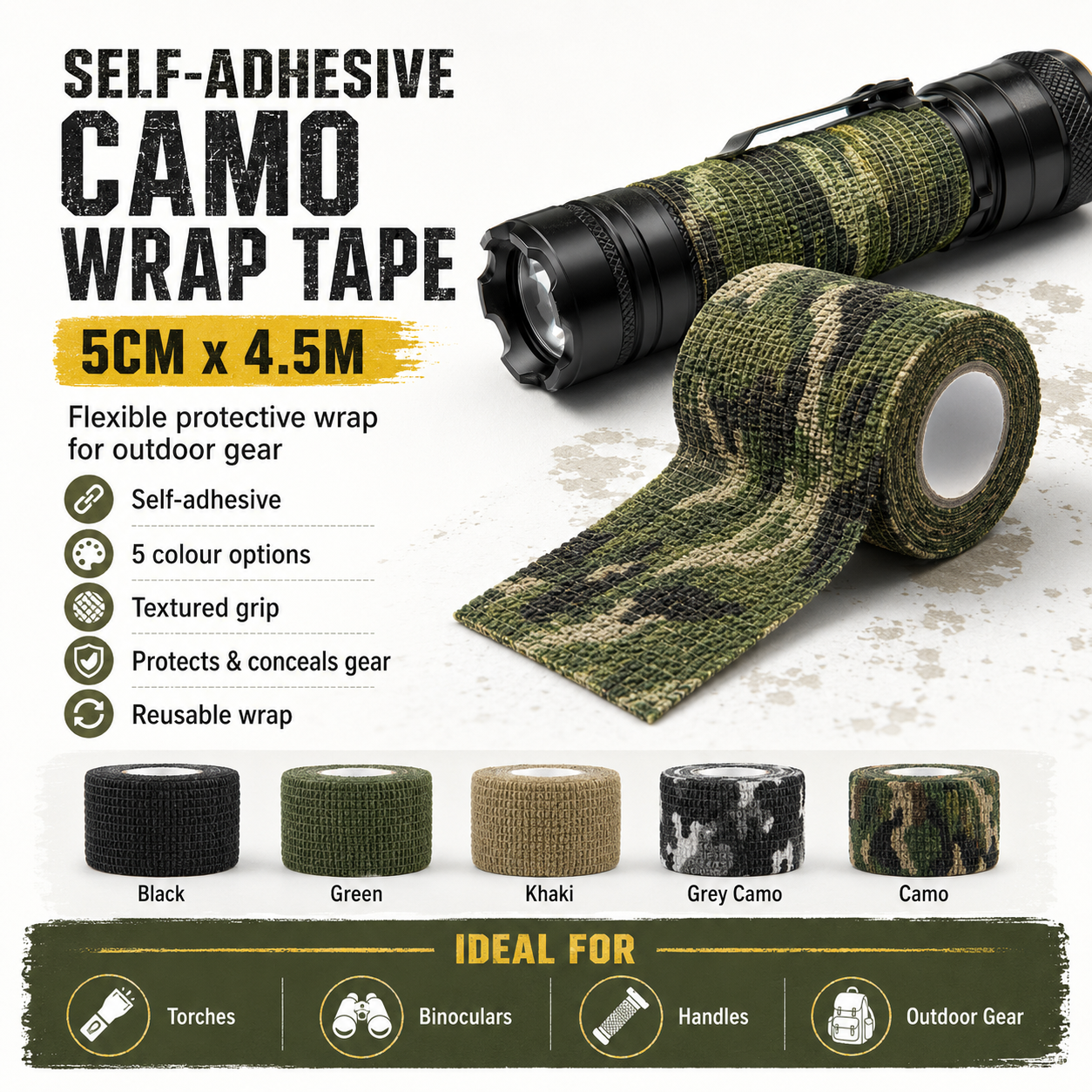 Self‑Adhesive Wrap Tape 50mm x 4.5m | PrepPro