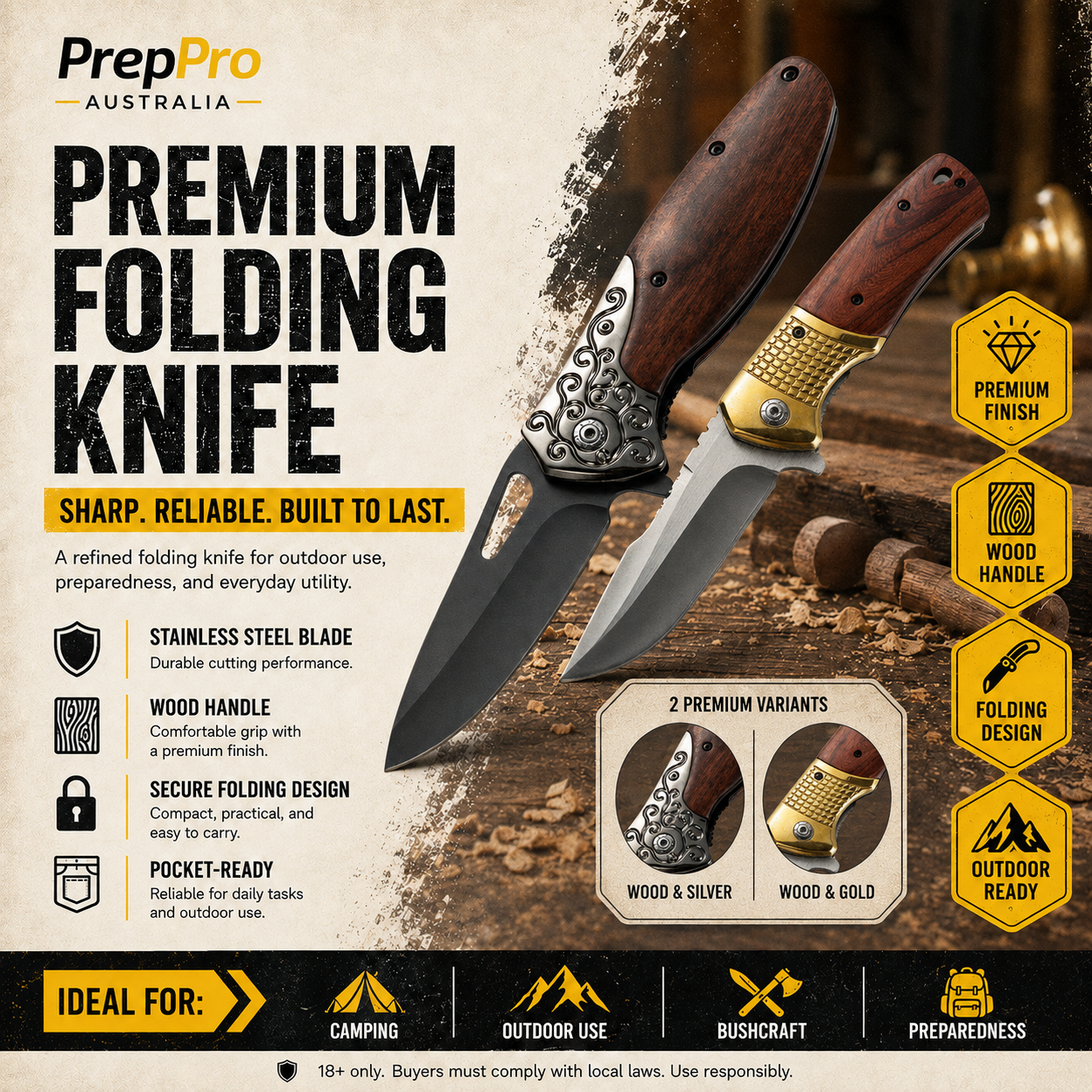 Heritage Folding Utility Knife – Premium Edition | PrepPro