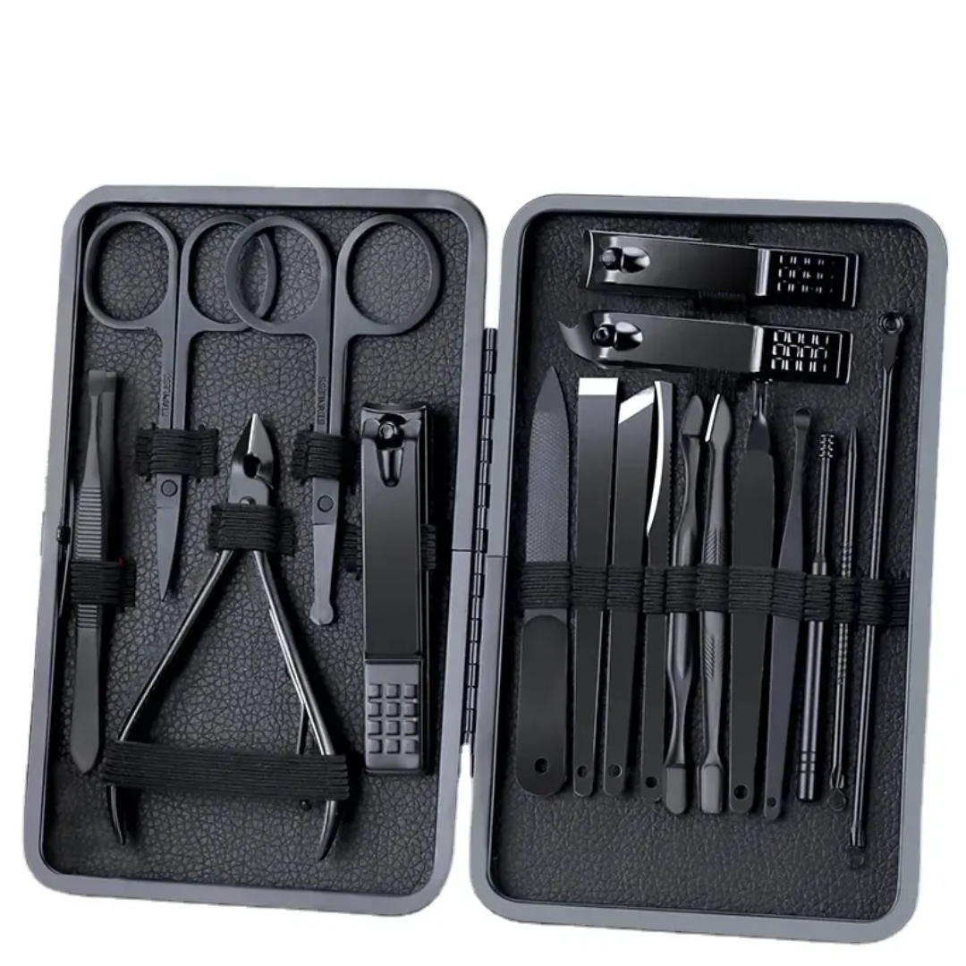 18-Piece Compact Manicure & Grooming Kit – Stainless Steel Precision in Your Pocket