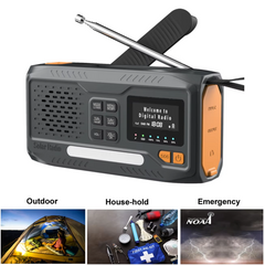 Solar Hand Crank Emergency Radio – Bluetooth, DAB+/FM, 4000mAh Power Bank, LED Torch & SOS Alarm - PrepPro Australia