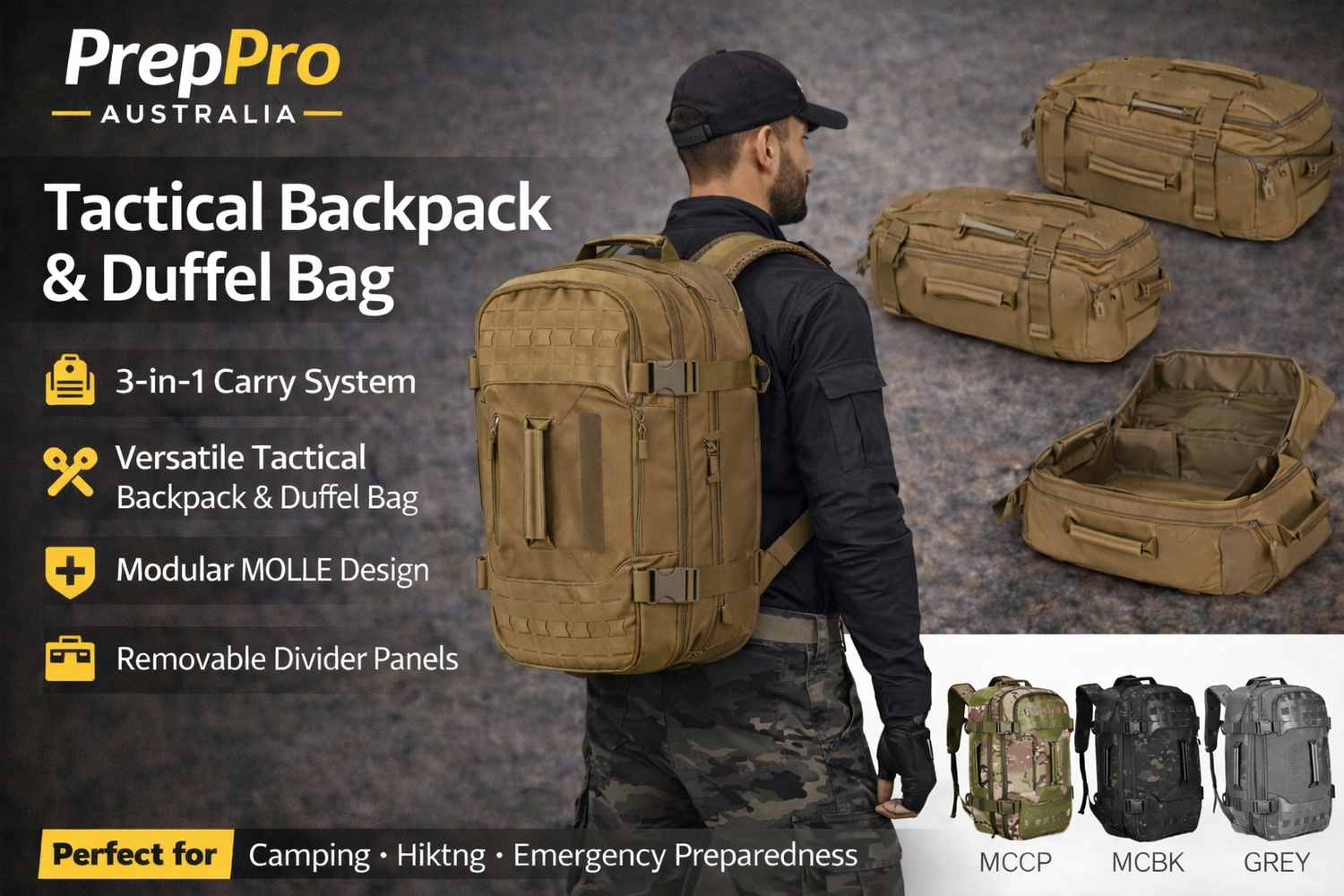 Modular Tactical Duffel Backpack
