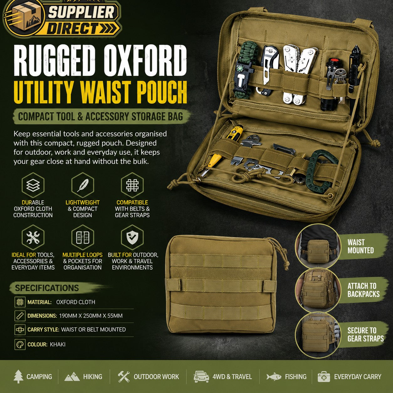 Military Fan Tactical Waist Bag Enlarged Version Accessory Pouch