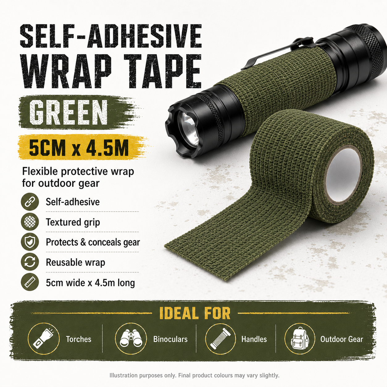 Self‑Adhesive Wrap Tape 50mm x 4.5m | PrepPro