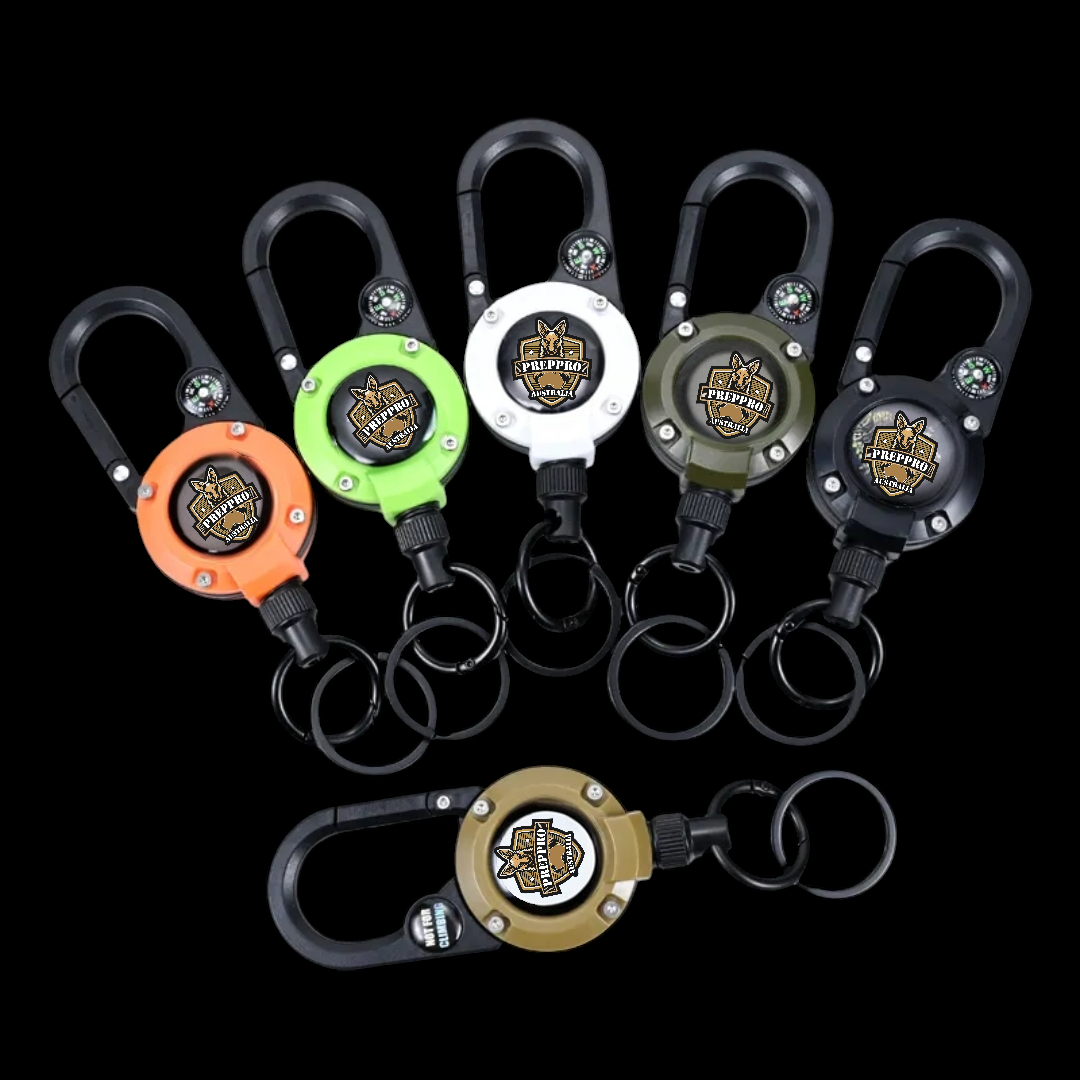 PrepPro Retractable Compass Key Clip