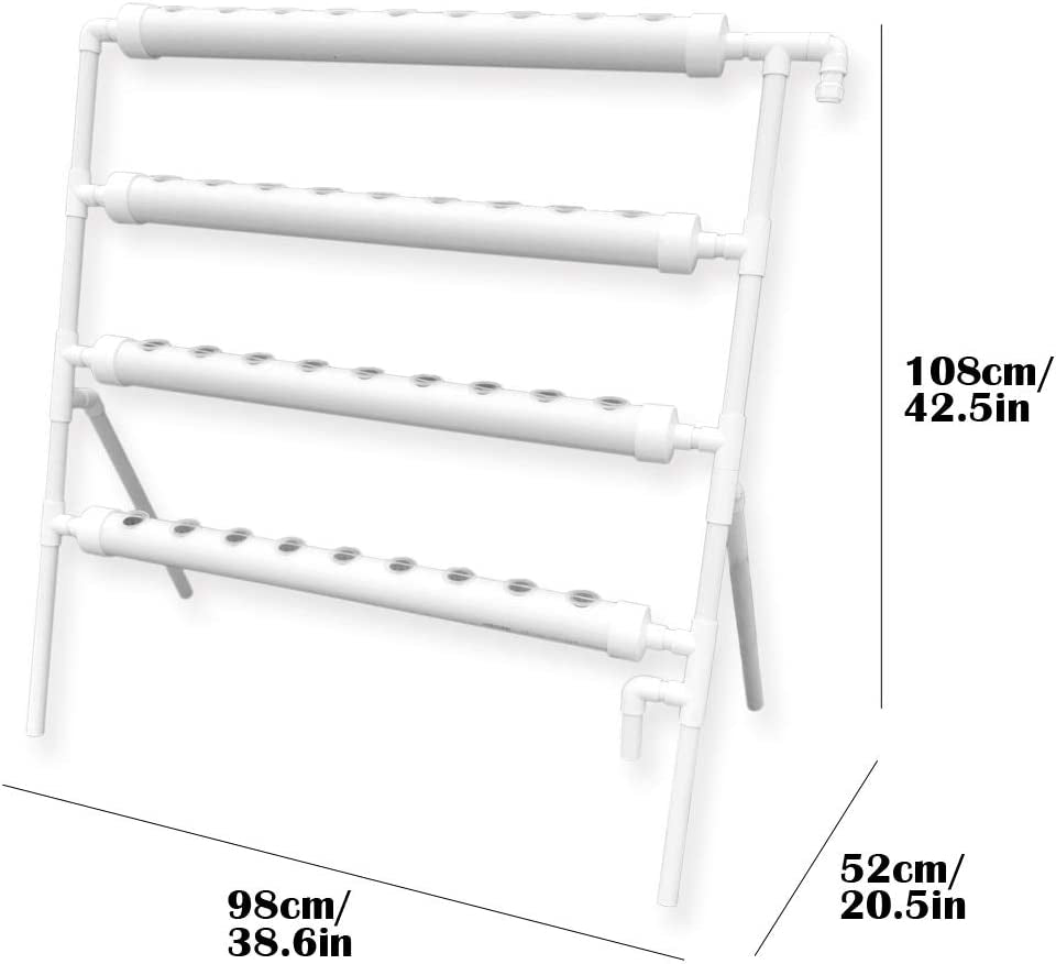 4-Tier NFT Hydroponic Grow System Kit | 36 Plant Vertical Garden
