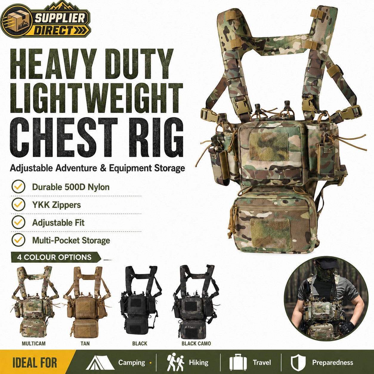 Lightweight Tactical Chest Rig - Large Full Set
