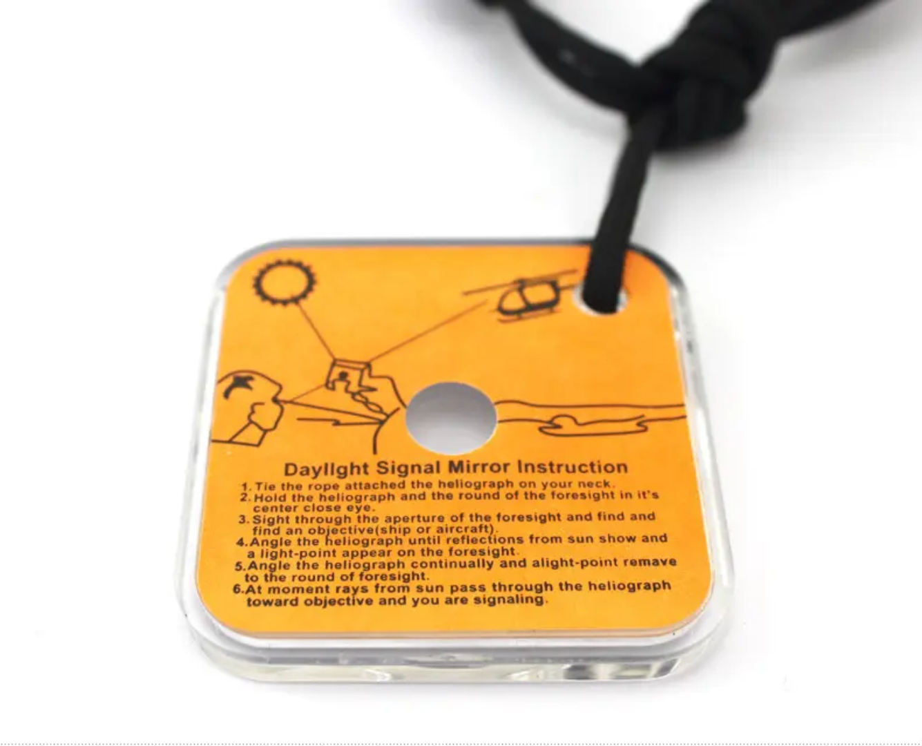 Emergency Signal Mirror – Compact Survival Signaling Tool with Whistle