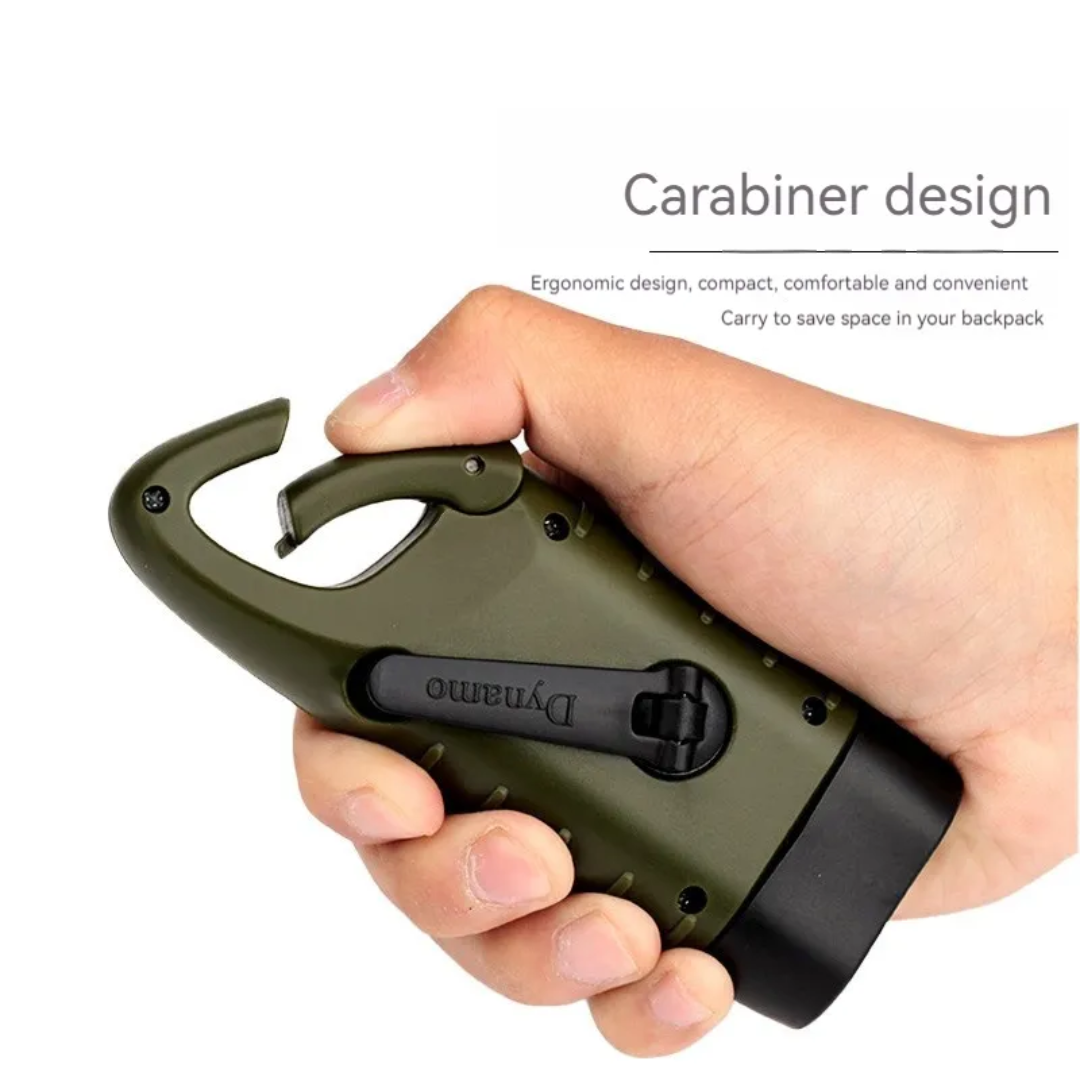 Solar Rechargeable Emergency Torch – Compact Clip-On Camping & Blackout Light