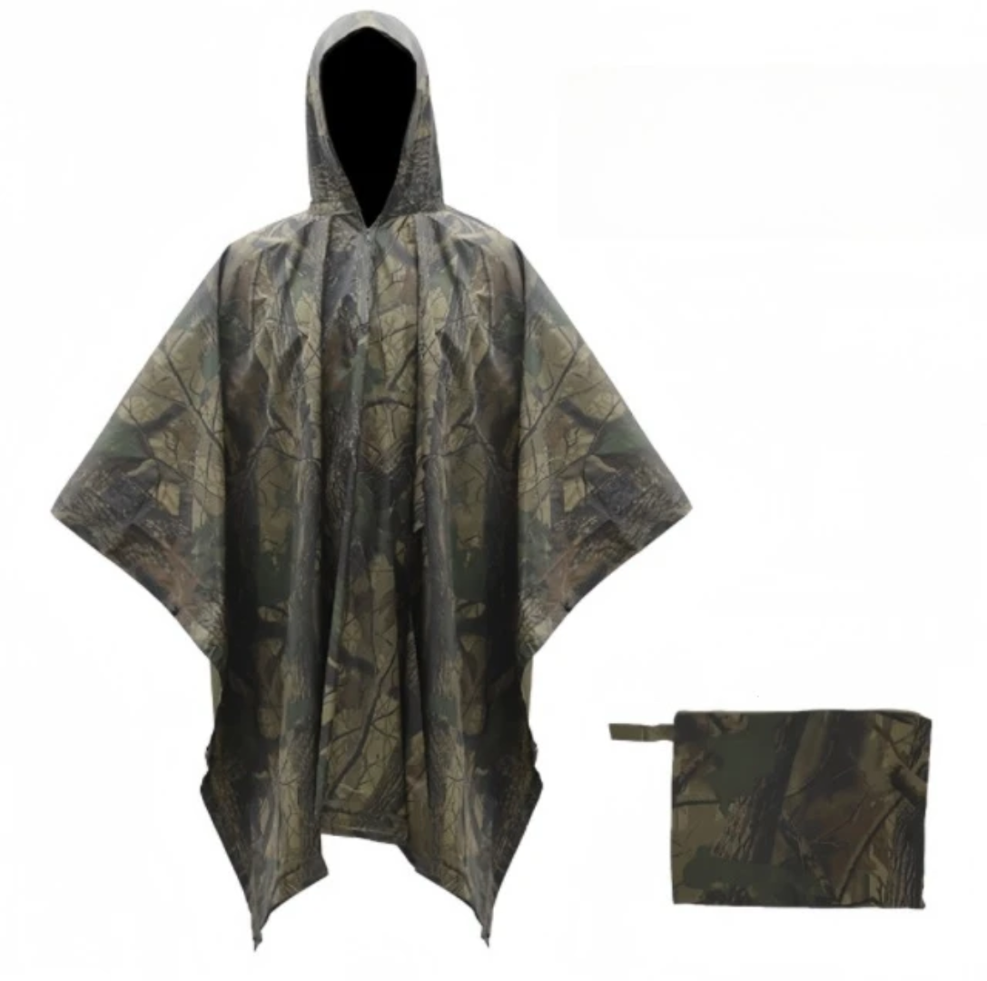 PrepPro Tactical Rain Poncho – Camouflage Waterproof Survival Cover