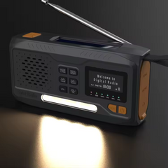Solar Hand Crank Emergency Radio – Bluetooth, DAB+/FM, 4000mAh Power Bank, LED Torch & SOS Alarm - PrepPro Australia