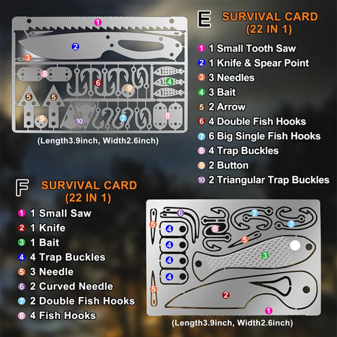 PrepPro Survival Card Set – 21 & 22-in-1 Emergency Tools

Be Ready for Anything, Anywhere