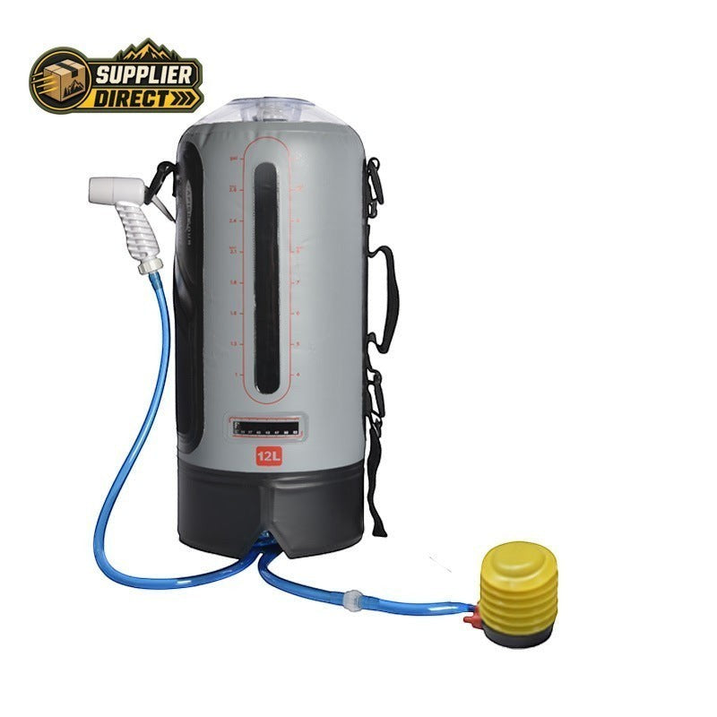 12L Pressurised Camp Shower – Portable Outdoor Shower with Air Pump