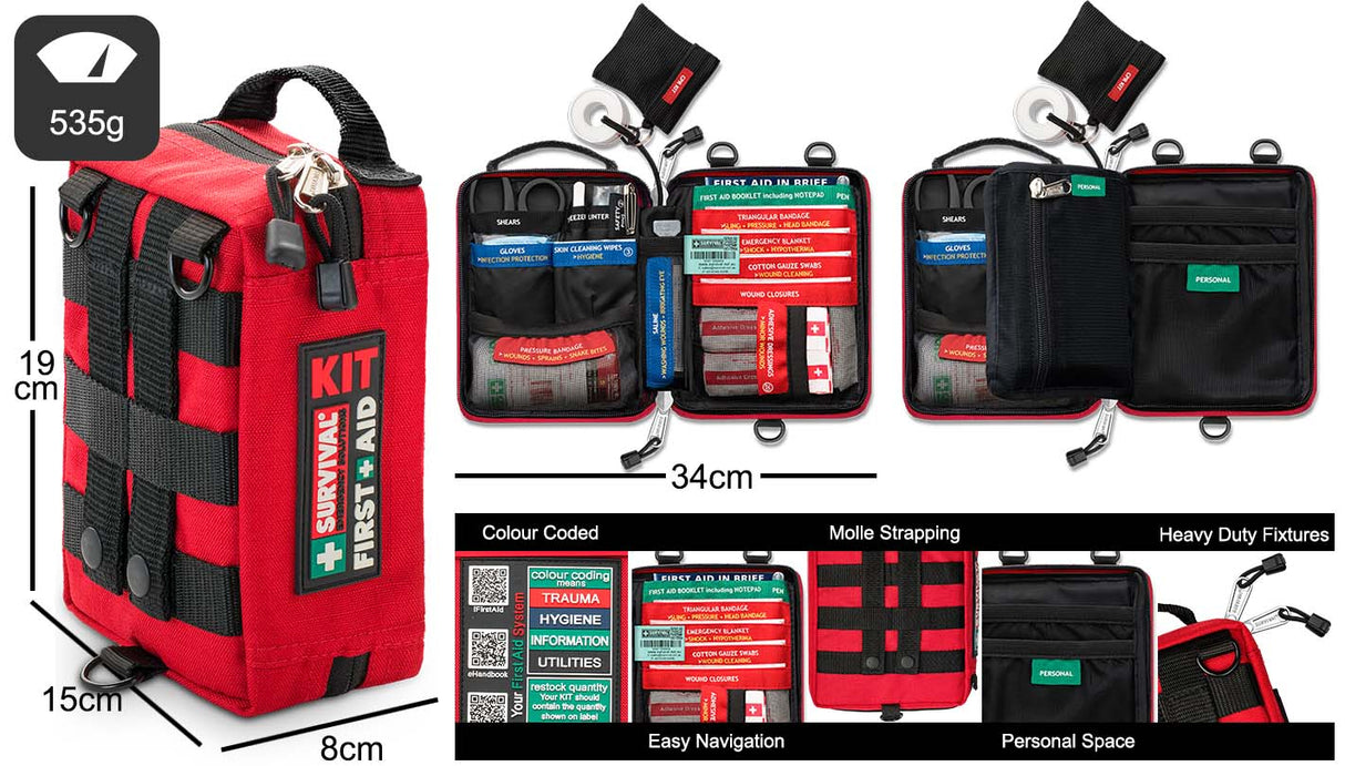 SURVIVAL Handy First Aid Kit – Compact Emergency First Aid Kit for Home, Car & Travel