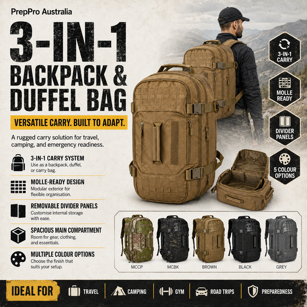 3-in-1 Adventure Duffel Backpack