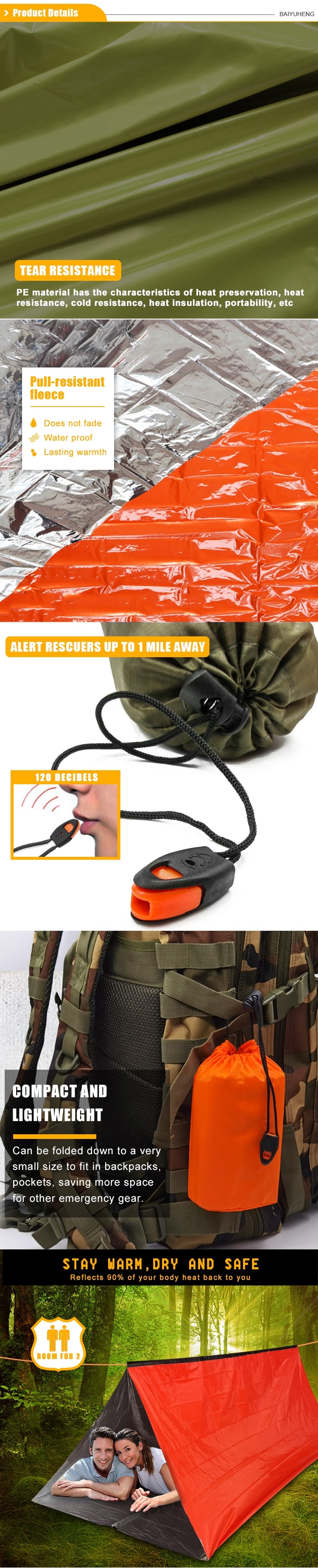 PrepPro Emergency Survival Tent – Stay Warm, Dry & Visible Anywhere