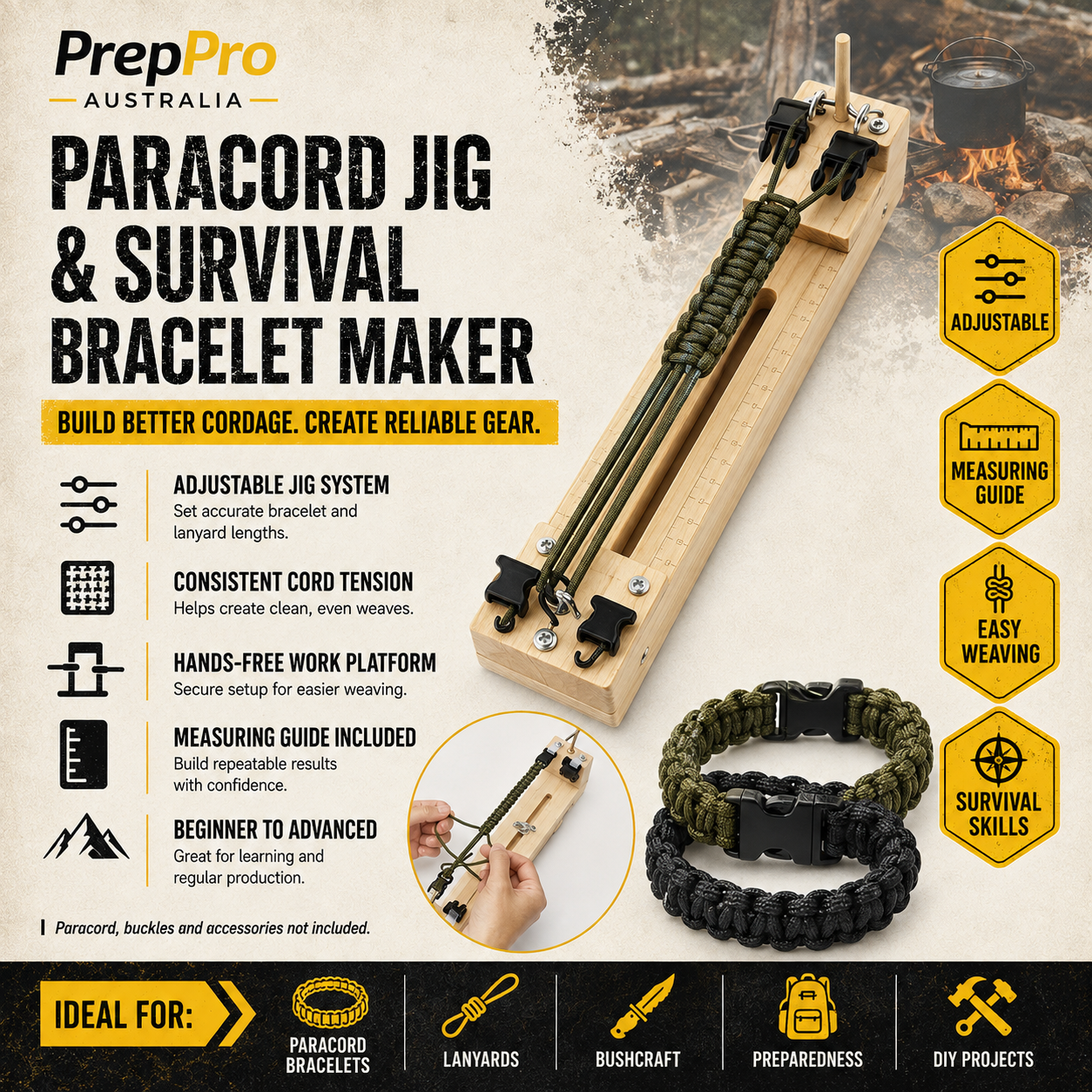 Paracord Jig and Bracelet Making Tool