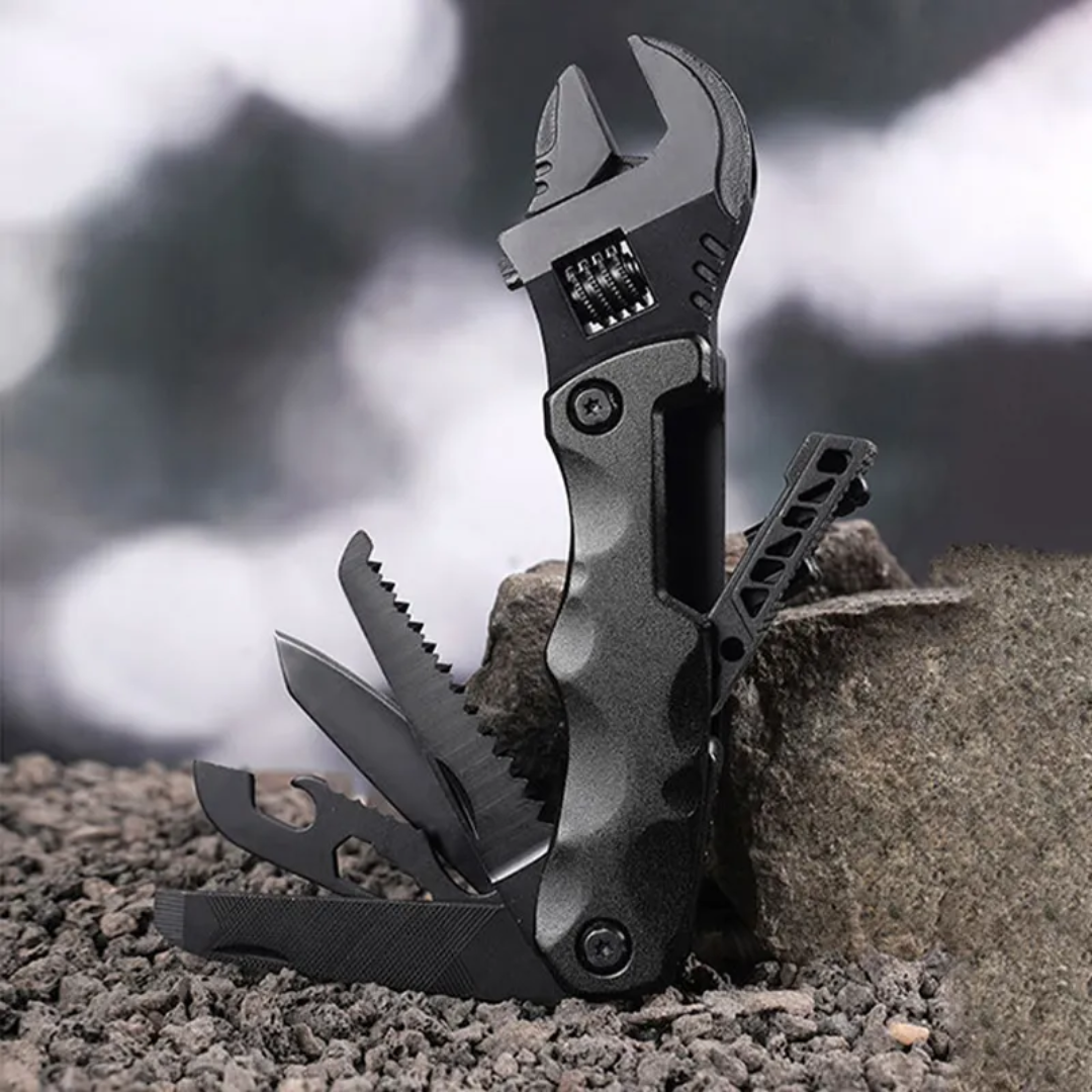 PrepPro Tactical Multi-Tool Wrench | Heavy-Duty 12-in-1 Survival Gear