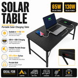 65/130w Folding Solar Table | Portable Camping Solar Charger