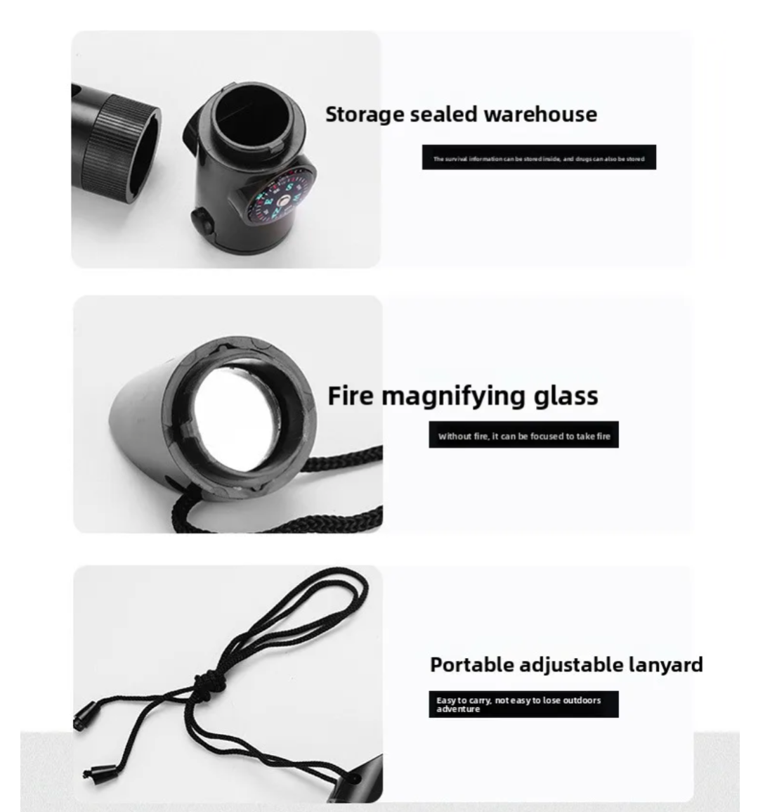 PrepPro 7-in-1 Multi-Function Survival Whistle – Compact Emergency Essential - PrepPro Australia