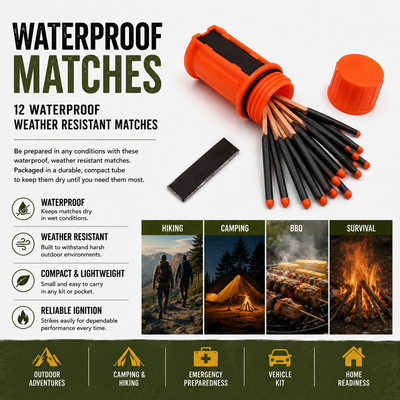 StormStrike Waterproof Survival Matches (12-Pack)