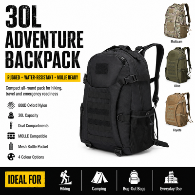 30L Backpack | Versatile Outdoor & Adventure Pack Australia