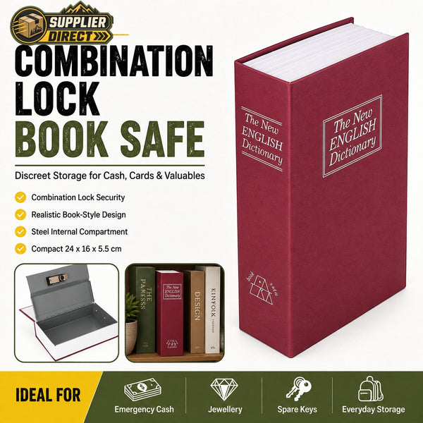 Combination Lock Book Safe – Discreet Storage for Cash, Cards & Valuables