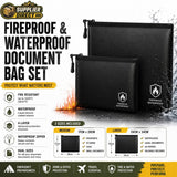 Fireproof & Waterproof Document Bag Set - Dual Size Emergency Document Protection