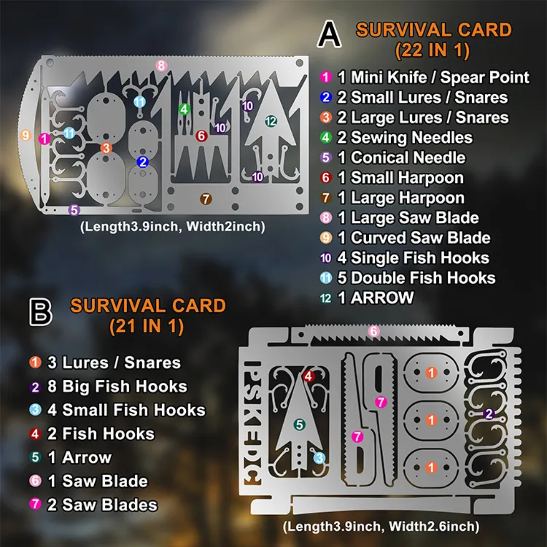 PrepPro Survival Card Set – 21 & 22-in-1 Emergency Tools

Be Ready for Anything, Anywhere
