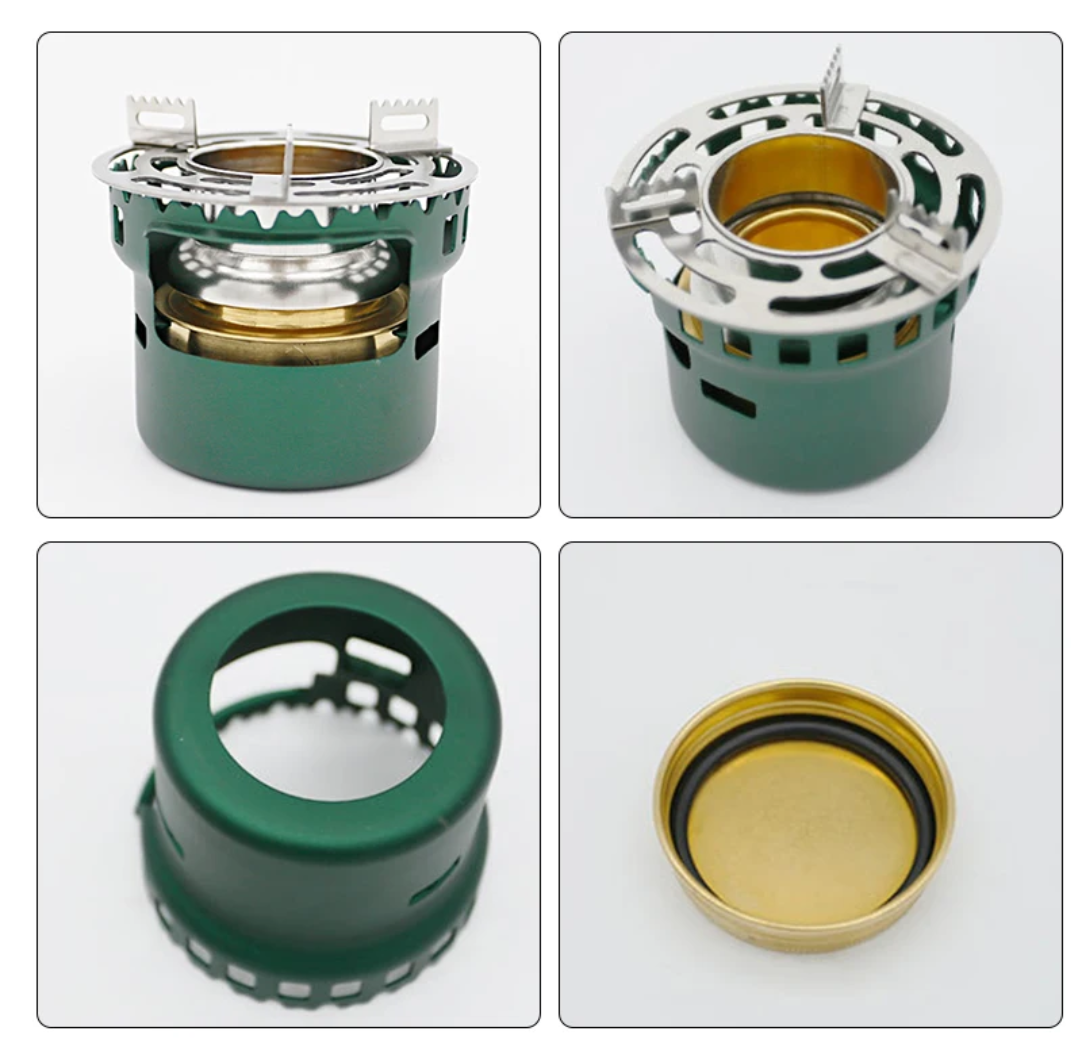 PrepPro Compact Alcohol Camping Stove – Windproof Outdoor Cooking System