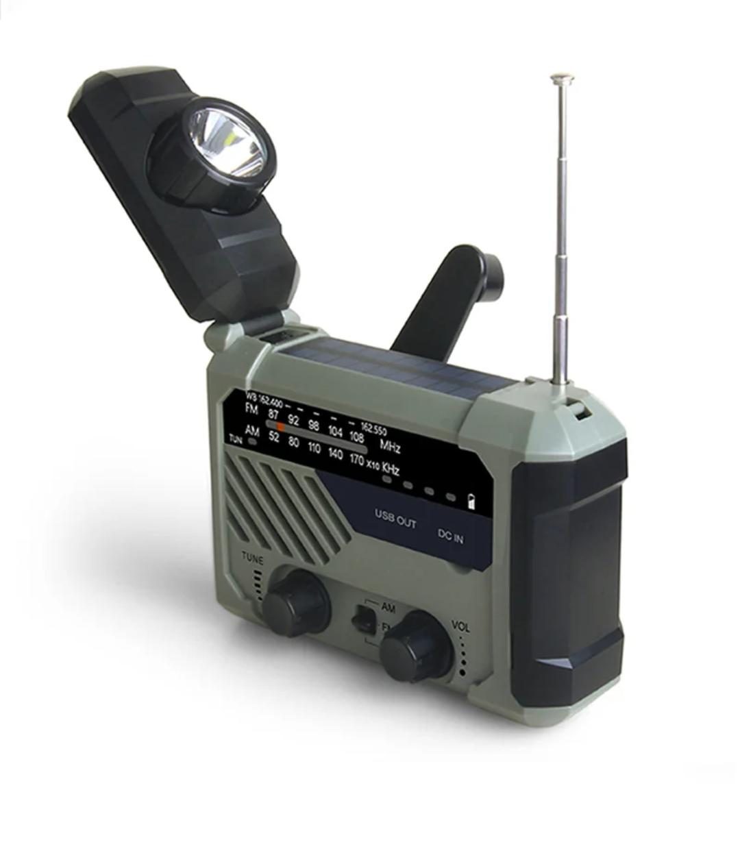 Solar Hand-Crank Emergency Radio & Power Bank