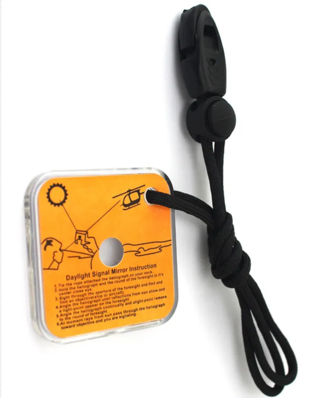 Emergency Signal Mirror – Compact Survival Signaling Tool with Whistle