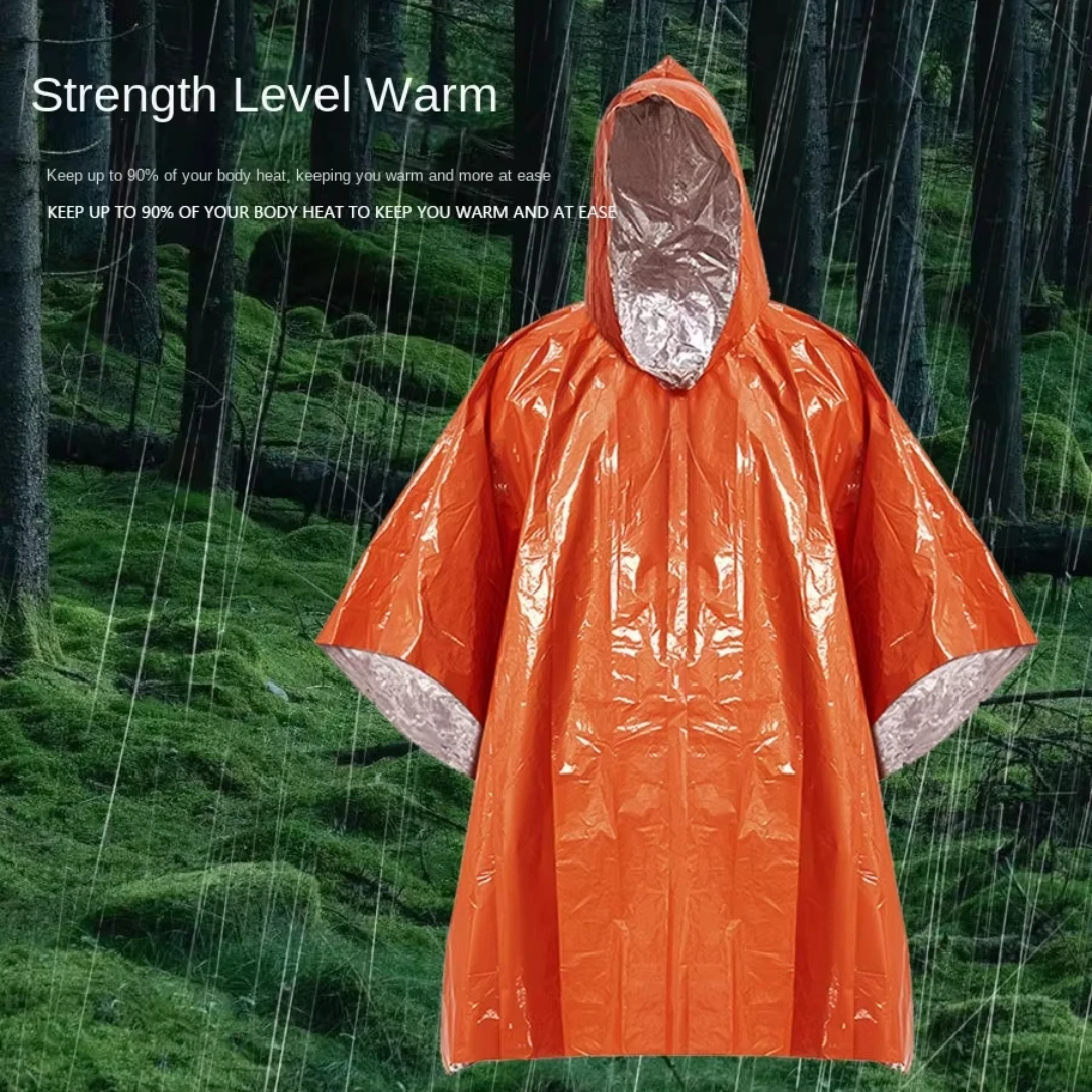 PrepPro Emergency Survival Poncho – Compact, Waterproof & Heat-Retaining