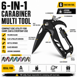 6-in-1 Locking Carabiner Knife + Knife Sharpener (Bundle)