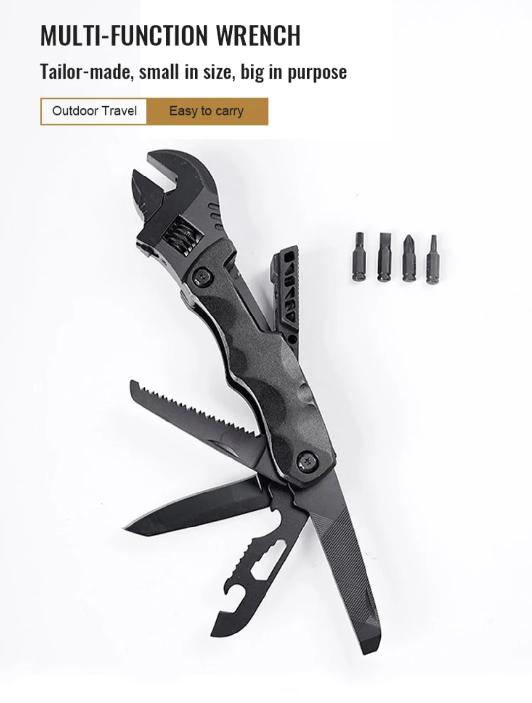 PrepPro Tactical Multi-Tool Wrench | Heavy-Duty 12-in-1 Survival Gear