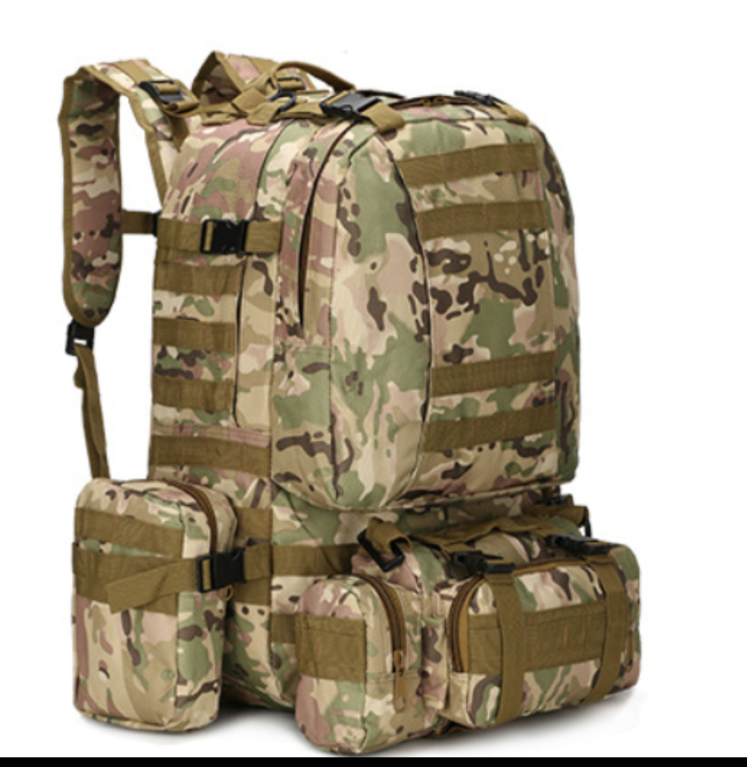 4-in-1 Modular Adventure Backpack – 50L Main Pack with Detachable Utility Pouch System