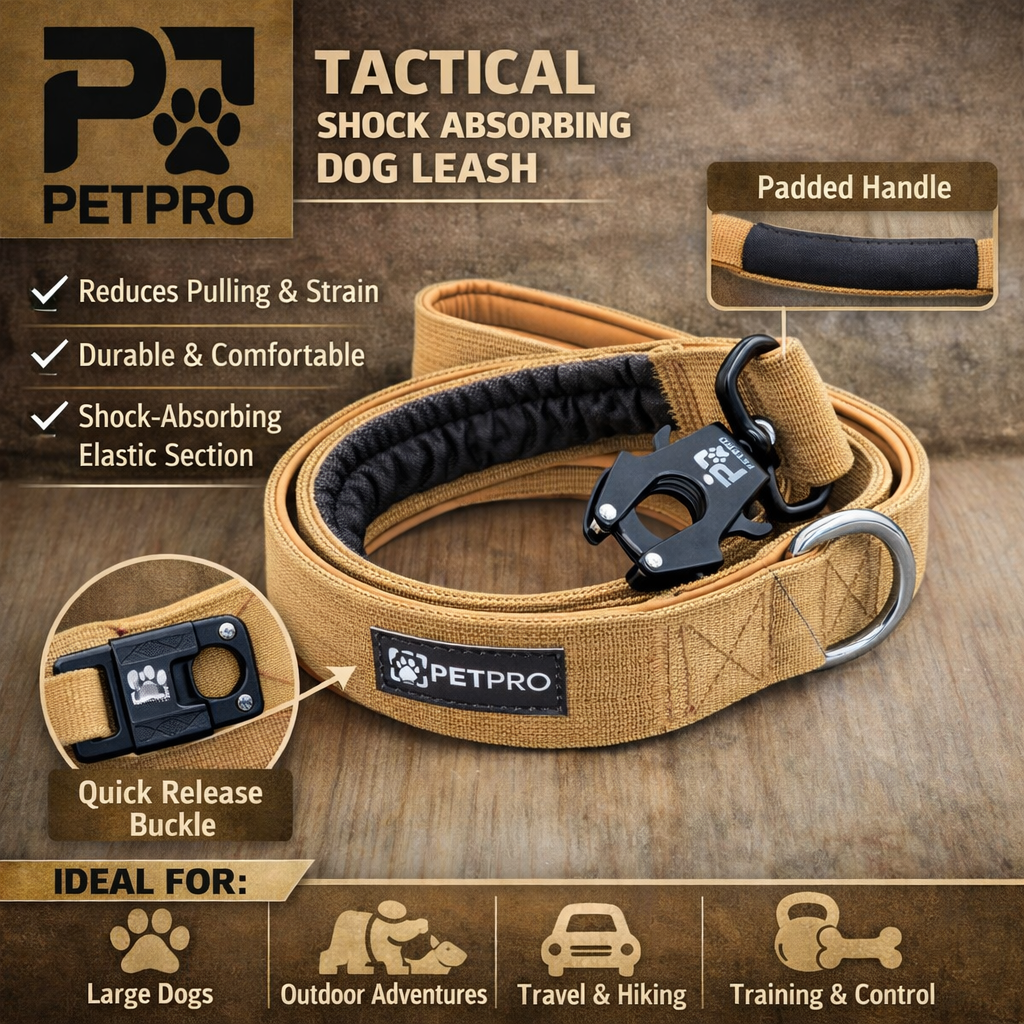 Tactical Dog Leash – Shock‑Absorb & Control Handle | PetPro