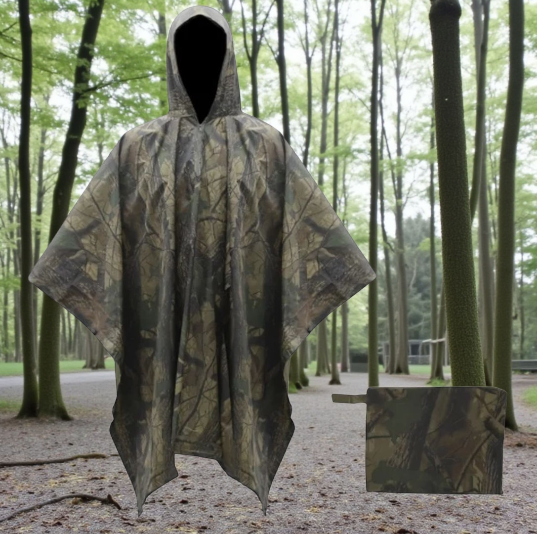 PrepPro Tactical Rain Poncho – Camouflage Waterproof Survival Cover