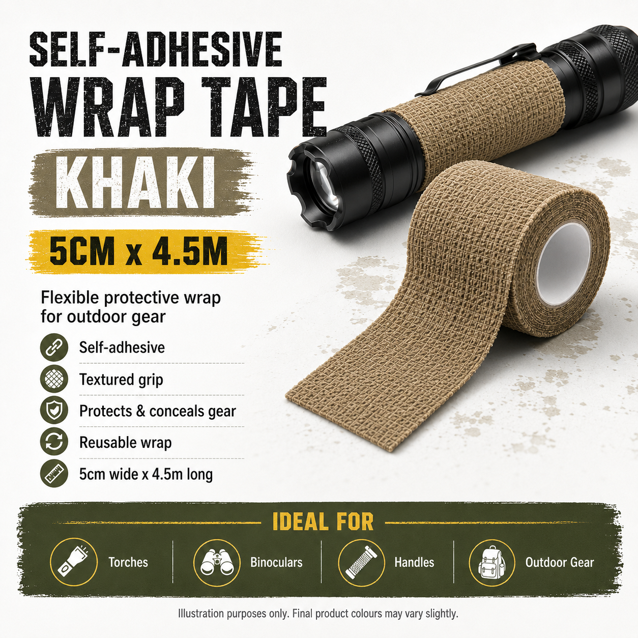 Self‑Adhesive Wrap Tape 50mm x 4.5m | PrepPro