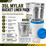 Heavy-Duty 35L Mylar Bucket Liners | 10 Pack Food Storage Kit