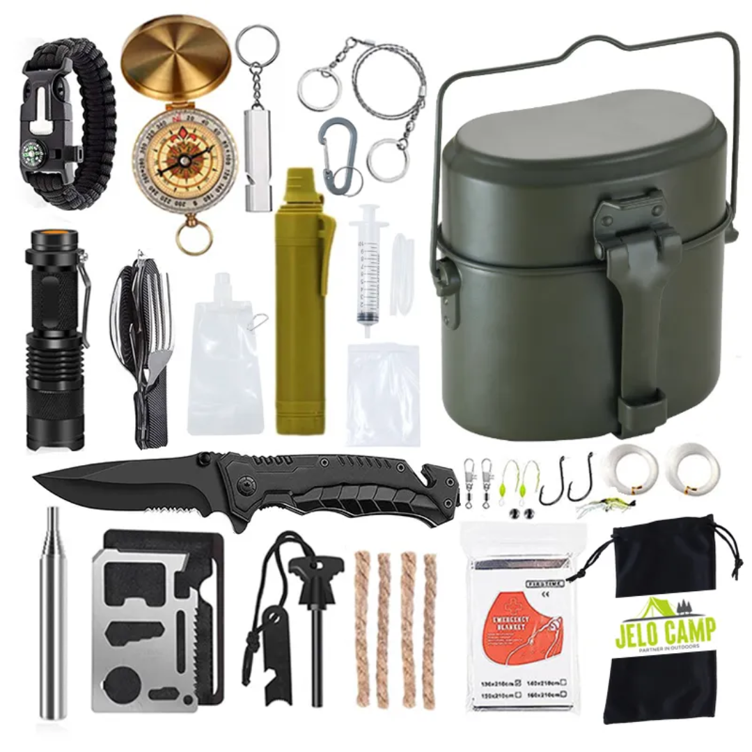 30-Piece Outdoor Survival & Mess Kit