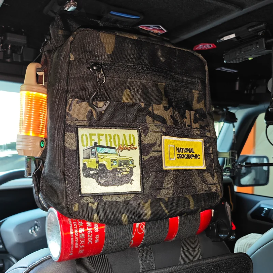5-Piece Tactical Vehicle Storage Set – MOLLE Seat-Back, Headrest & Boot Organiser System