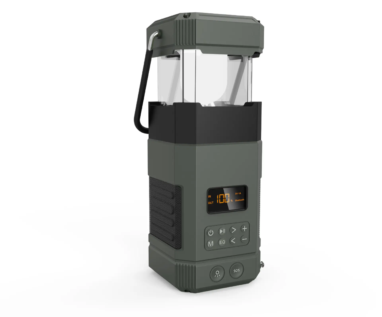 Hand Crank Emergency Radio Lantern – Solar Rechargeable 5000mAh Camping Light & Bluetooth Speaker