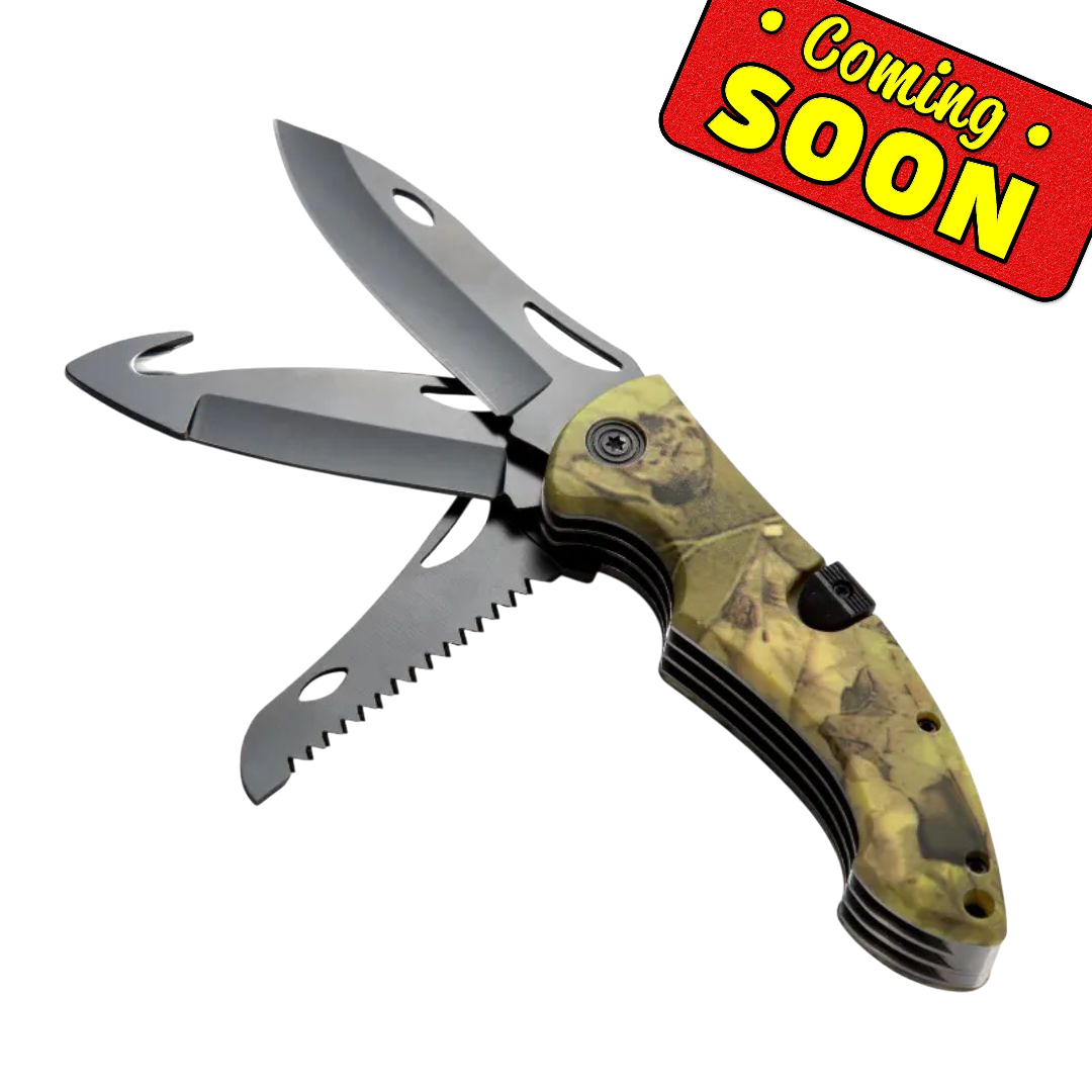 PrepPro Tactical Folding Survival Knife | 3-in-1 Multi-Tool with Saw & Hook