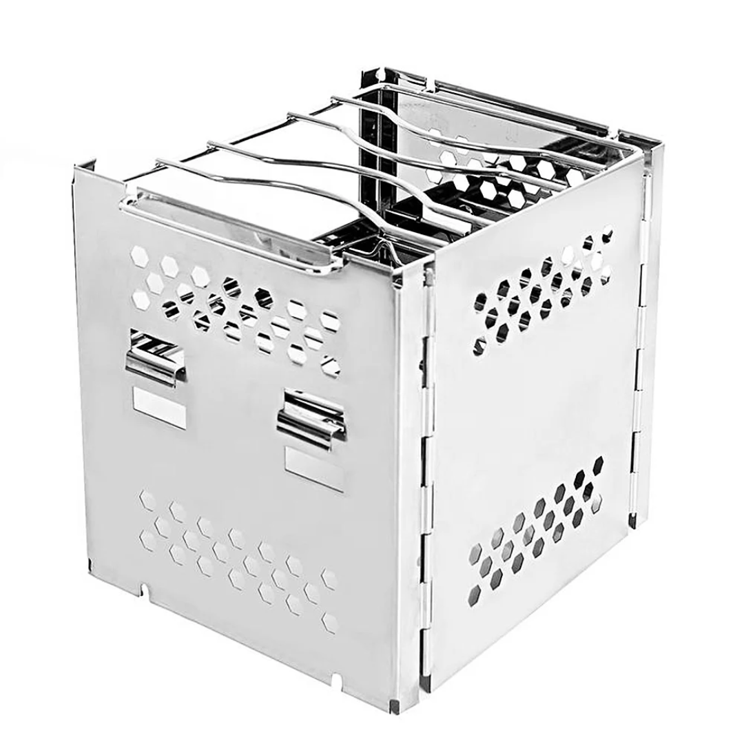 Mini Folding Stainless Steel Wood Stove – Compact, Tough & Ready for the Wild